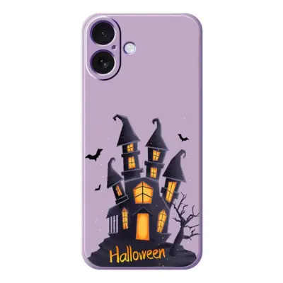 iPhone 17 Mobilskal med Halloween Castle Pattern TPU - Lila