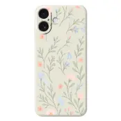 Mobilskal till iPhone 17 Rosa Blue Flowers Pattern TPU - Beige