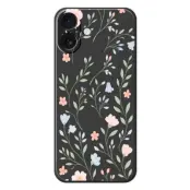 Mobilskal till iPhone 17 Rosa Blue Flowers Pattern TPU - Svart