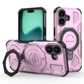 iPhone 17 Mobilskal Rotating Kickstand - Rosa