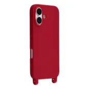 iPhone 17 Mobilskal TPU med Hål för Rem - Mörkröd