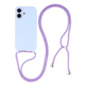 iPhone 17 Mobilskal TPU Shockproof med Lanyard - Ljuslila
