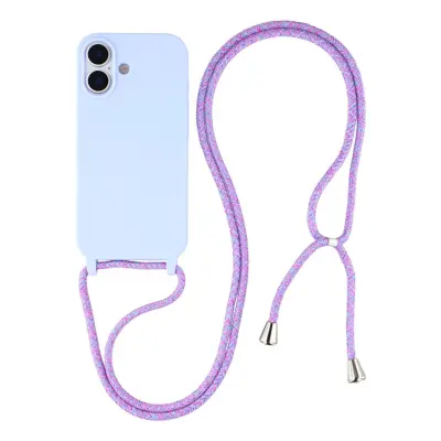 iPhone 17 Mobilskal TPU Shockproof med Lanyard - Ljuslila