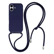 iPhone 17 Mobilskal TPU Shockproof med Lanyard - Mörkblå