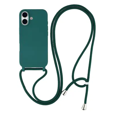 iPhone 17 Mobilskal TPU Shockproof med Lanyard - Mörkgrön