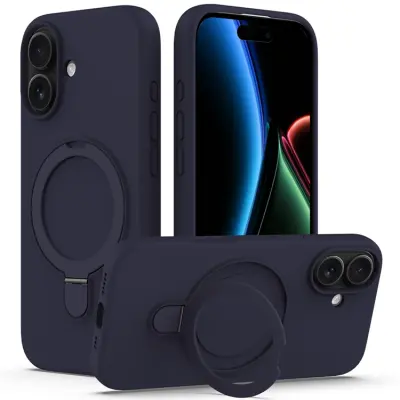 Mobilskal till iPhone 17 MagSafe Kickstand PC + Silikon - Blå