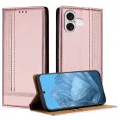 iPhone 17 Plånboksfodral L Shaped Grid Pattern - Roséguld