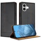 iPhone 17 Plånboksfodral L Shaped Grid Pattern - Svart