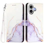 iPhone 17 Plånboksfodral Marble Pattern med Rem LS006