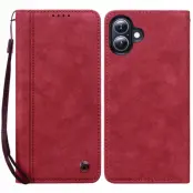 iPhone 17 Plånboksfodral med Rem Lines Pattern - Röd