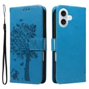iPhone 17 Plånboksfodral Tree Pattern - Blå