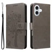 iPhone 17 Plånboksfodral Tree Pattern - Grå