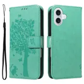 iPhone 17 Plånboksfodral Tree Pattern - Grön