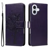 iPhone 17 Plånboksfodral Tree Pattern - Lila