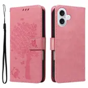 iPhone 17 Plånboksfodral Tree Pattern - Rosa