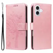 iPhone 17 Plånboksfodral Tree Pattern - Rosa Guld