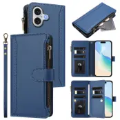iPhone 17 Plånboksfodral Zipper Med Rem - Blå