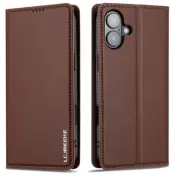 LC.IMEEKE iPhone 17 Plånboksfodral PU Läder - Brun
