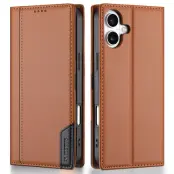 N.BEKUS iPhone 17 Plånboksfodral RFID Blocking P3 - Brun