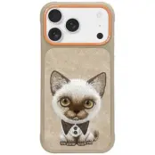 Nimmy iPhone 17 Mobilskal Big Eyed Pet 2.0 Cat - Beige