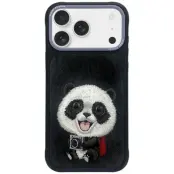 Nimmy iPhone 17 Mobilskal Big Eyed Pet 2.0 Panda - Svart