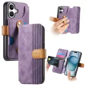 Plånboksfodral För iPhone 17 Armband Kickstand - Lila
