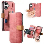 Plånboksfodral För iPhone 17 Armband Kickstand - Rosa
