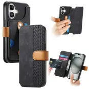 Plånboksfodral För iPhone 17 Armband Kickstand - Svart