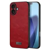 SULADA iPhone 17 Mobilskal PU-läder+TPU+PC - Röd