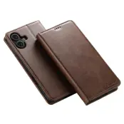 SUTENI iPhone 17 Plånboksfodral PU Läder - Brun