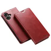 SUTENI iPhone 17 Plånboksfodral PU Läder - Röd