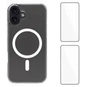 WANLONFENG iPhone 17 Mobilskal MagSafe + [2-Pack] Härdat glas