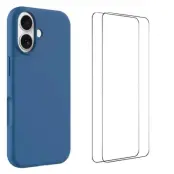 WANLONFENG iPhone 17 Mobilskal Med 2st Härdat Glas - Blå