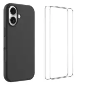 WANLONFENG iPhone 17 Mobilskal Med 2st Härdat Glas - Svart