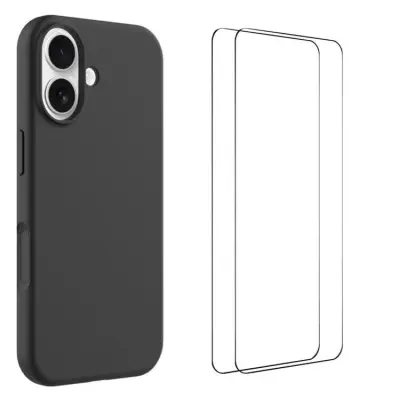 WANLONFENG iPhone 17 Mobilskal Med 2st Härdat Glas - Svart