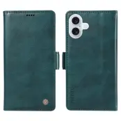 YIKATU iPhone 17 Konstläder Plånboksfodral Litchi Texture - Blå