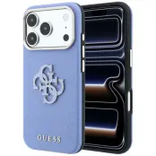 Guess Mobilskal För iPhone 18 Pro Max/17 Pro Max Grained&Big Resin Logo - Blå