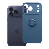 Mobilskal för iPhone 18 Pro Max Silikon Ring - Mörkblå