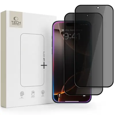 [2-Pack] Tech-Protect Härdat Glas Skärmskydd för iPhone 18 Pro Spy Plus