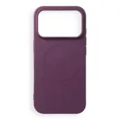 Mobilskal för iPhone 18 Pro Magsafe Silikon Big Hole - Mörk Cherry