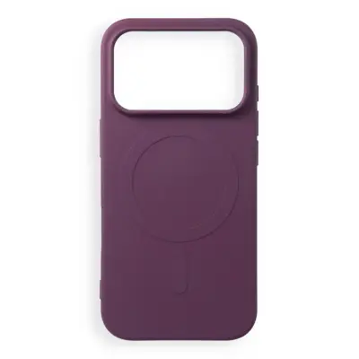 Mobilskal för iPhone 18 Pro Magsafe Silikon Big Hole - Mörk Cherry