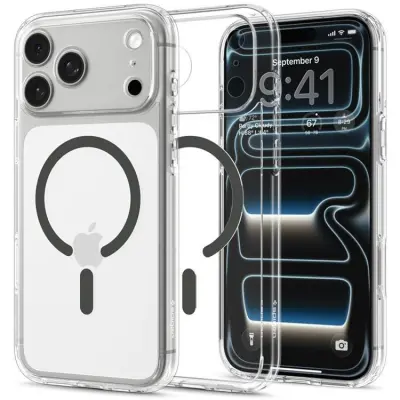 Spigen Mobilskal För iPhone 18 Pro/17 Pro Magsafe Ultra Hybrid - Clear/Grå