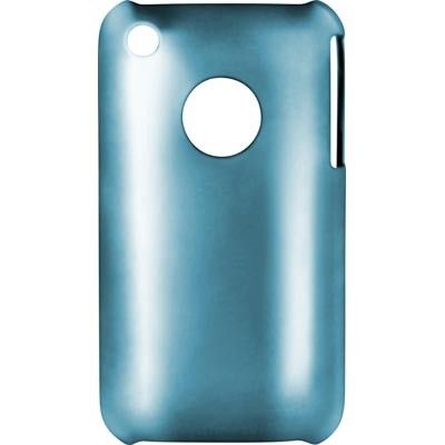 Plastskal till iPhone 3G/3Gs, skärmskydd, duk, kromad blå