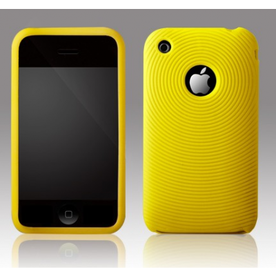 Silikon cirkel skydd till iPhone 3GS (Gul)