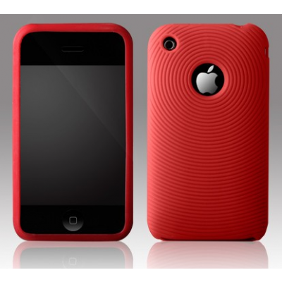 Silikon cirkel skydd till iPhone 3GS (Rd)