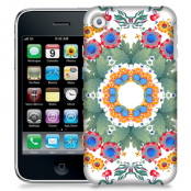 Skal till Apple iPhone 3GS - Blommor Cirkel - Grön