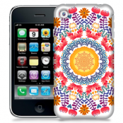 Skal till Apple iPhone 3GS - Blommor Cirkel - Gul