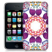 Skal till Apple iPhone 3GS - Blommor Cirkel - Lila
