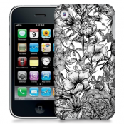 Skal till Apple iPhone 3GS - Blommor - Svart/Vit