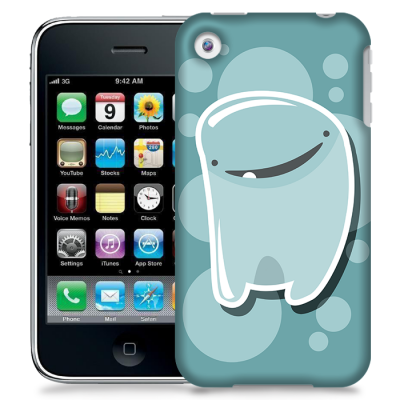 Skal till Apple iPhone 3GS - Bubbelmonster - Blå